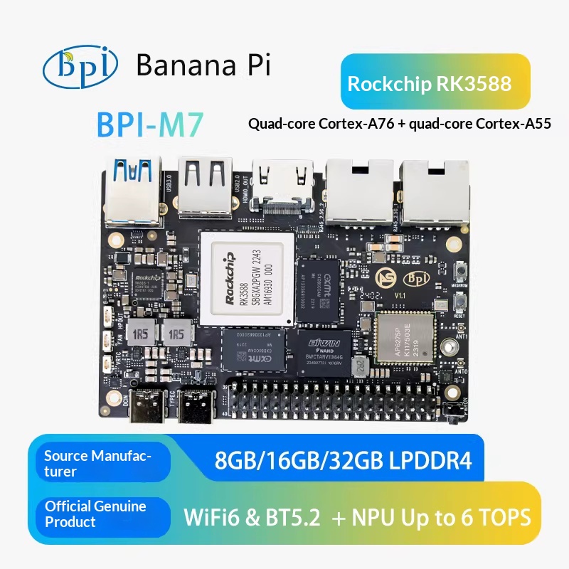 Banana Pi BPI-M7 Rockchip RK35 - Banana Pi Bpi M7 Rk3588 recensie en prijs